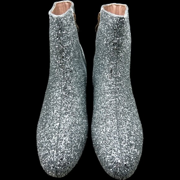 Women's Silver Sequin Glitter Sparkly Ankle Boots - US 9.5/EU 41 - Picture 3 of 6